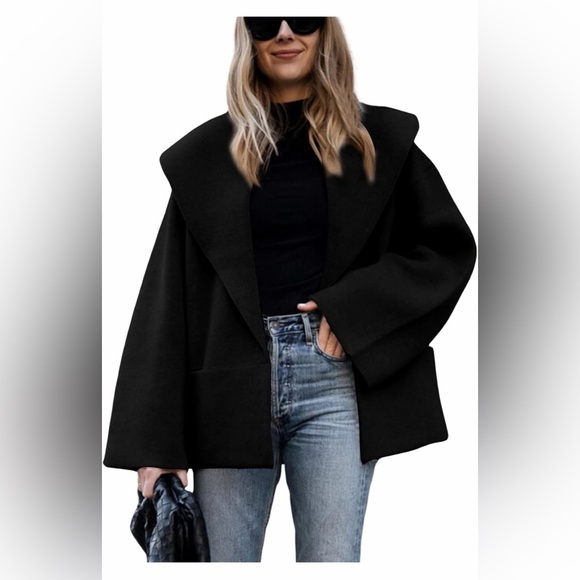 None Jackets & Blazers - 🆕 OversizedOpen Front Fall Winter Cropped Knit  Cardigan